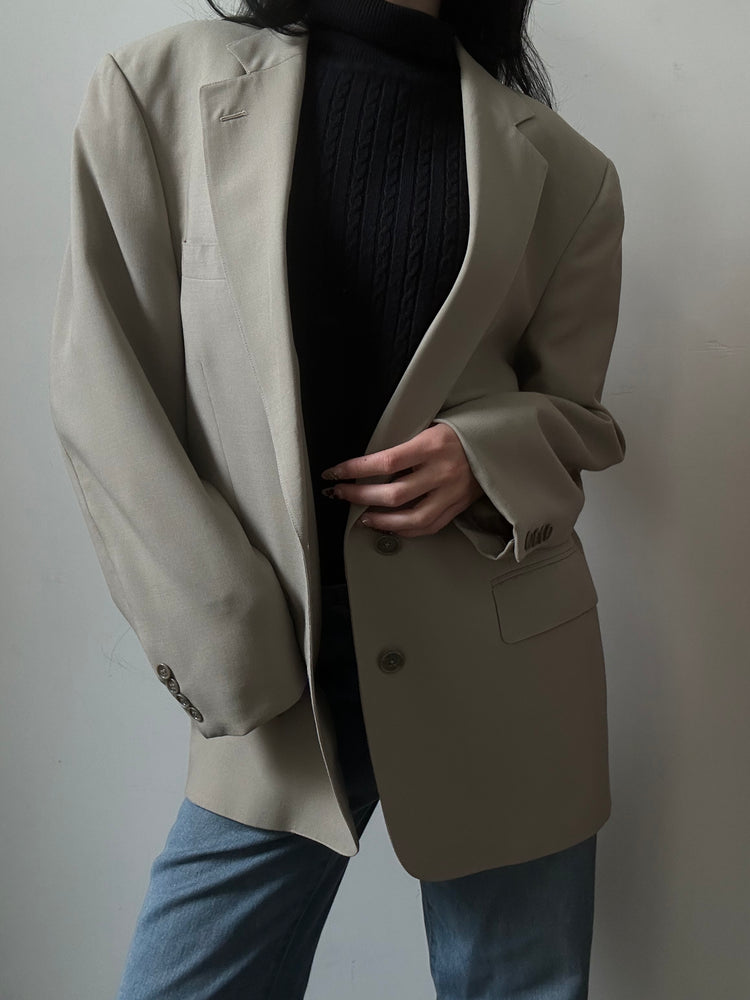 Vintage Beige Oversized Classic Blazer Size Large