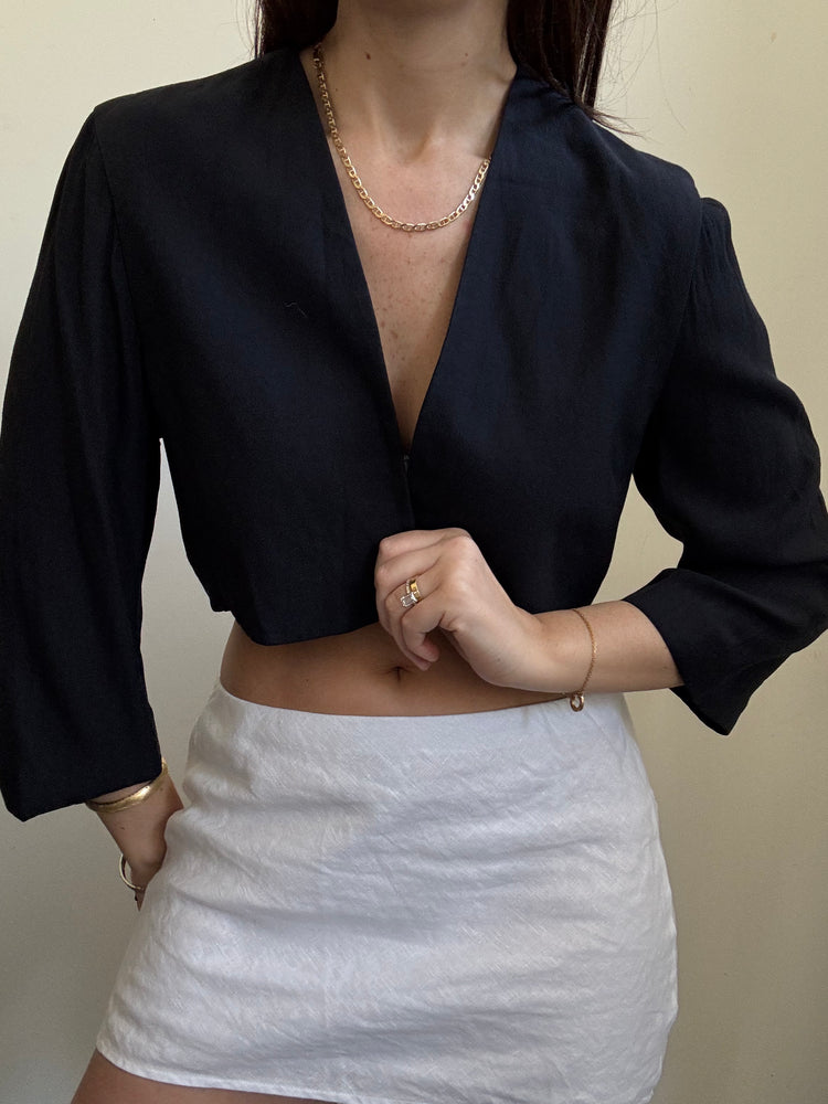 Vintage Italian Black Bolero Size Small