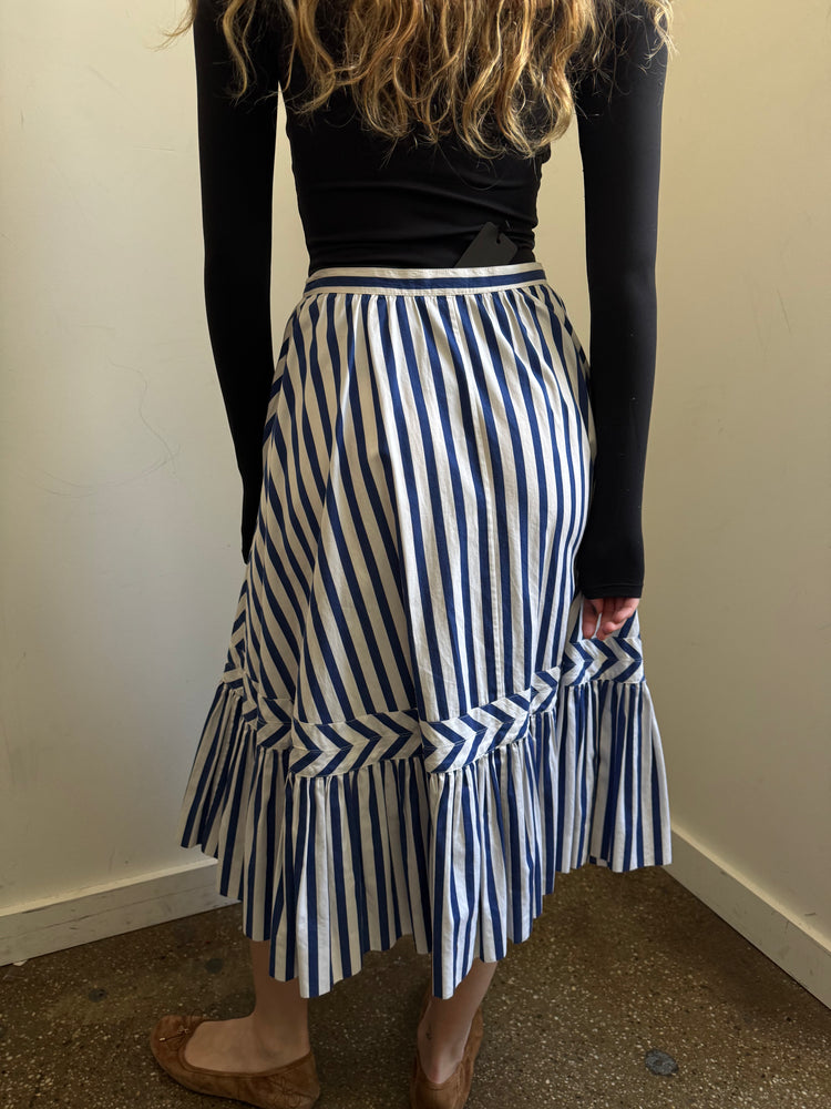 Vintage Ralph Lauren Striped Cotton Skirt Size Small