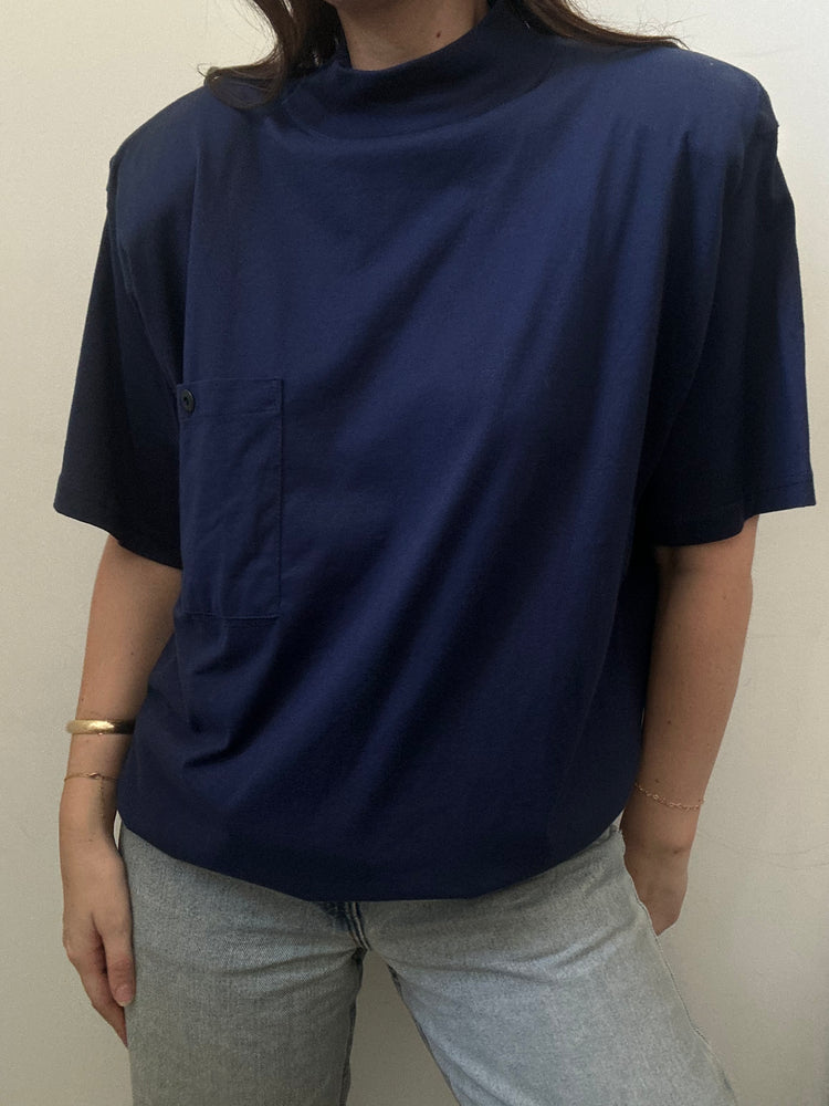 Vintage Navy Cotton Oversized Tee Size Large