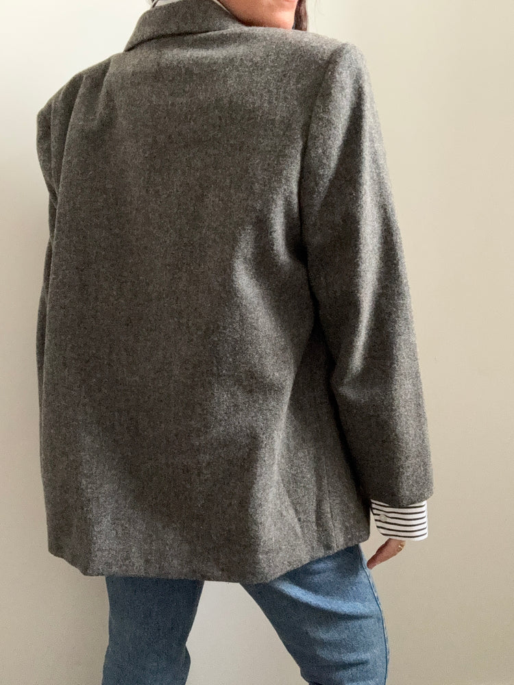 Vintage Grey Wool Blazer Size M/L