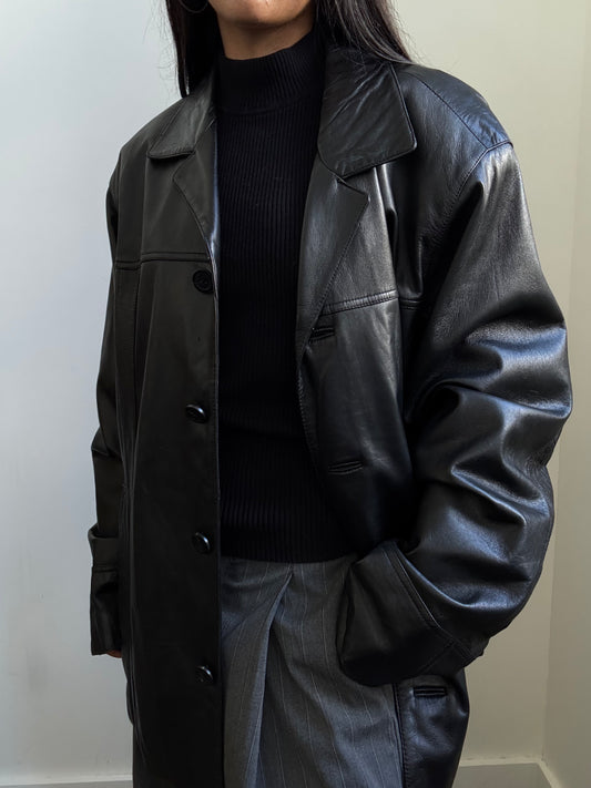 Vintage WILSONS Leather Buttoned Jacket Size L