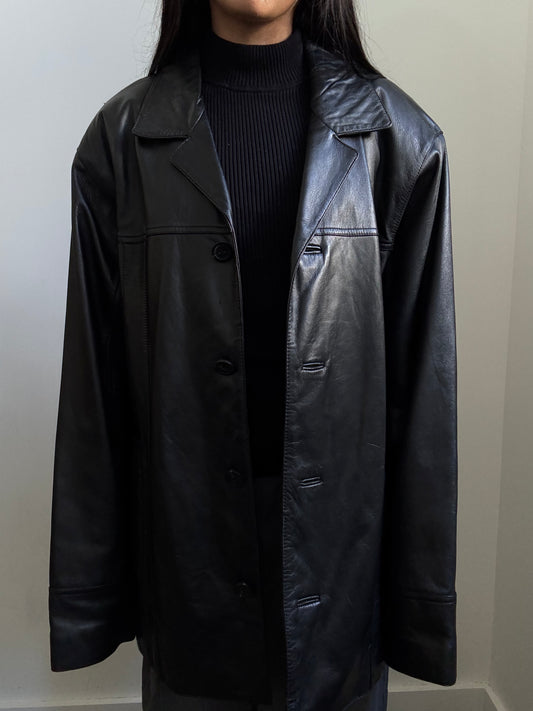 Vintage WILSONS Leather Buttoned Jacket Size L