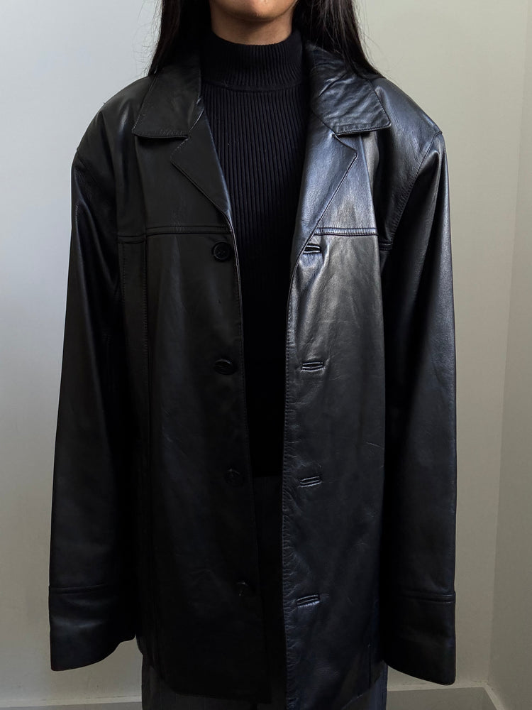 Vintage WILSONS Leather Buttoned Jacket Size L