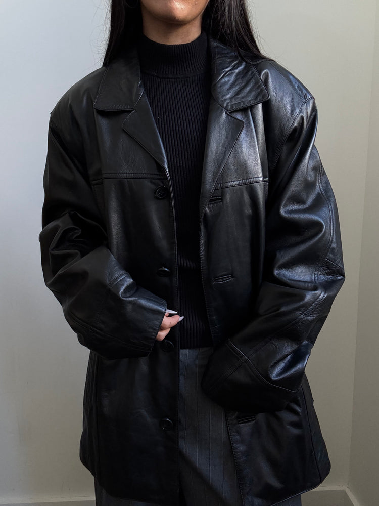 Vintage WILSONS Leather Buttoned Jacket Size L