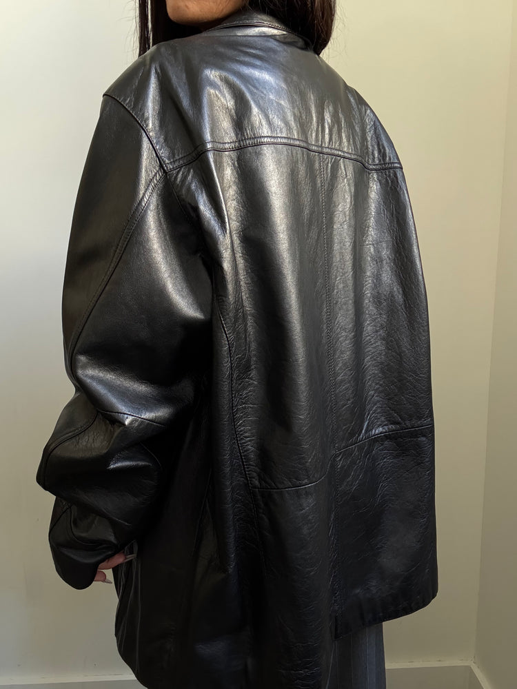 Vintage WILSONS Leather Buttoned Jacket Size L