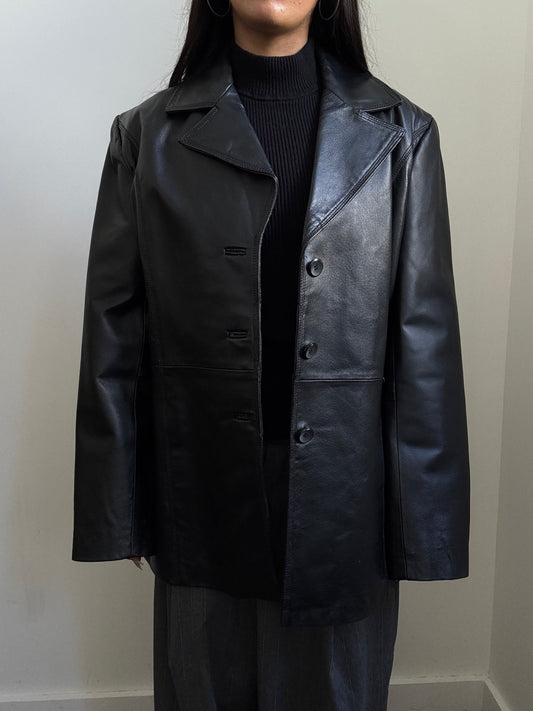 Vintage Structured Leather Jacket Size M/L