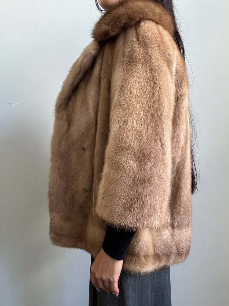 Vintage Mink Tan Coat in Size XS