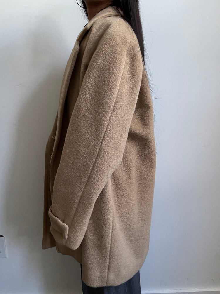 Vintage Tan Pea-Coat Size Large