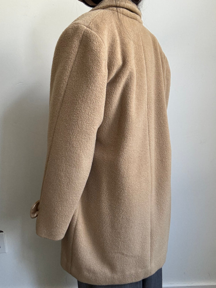 Vintage Tan Pea-Coat Size Large