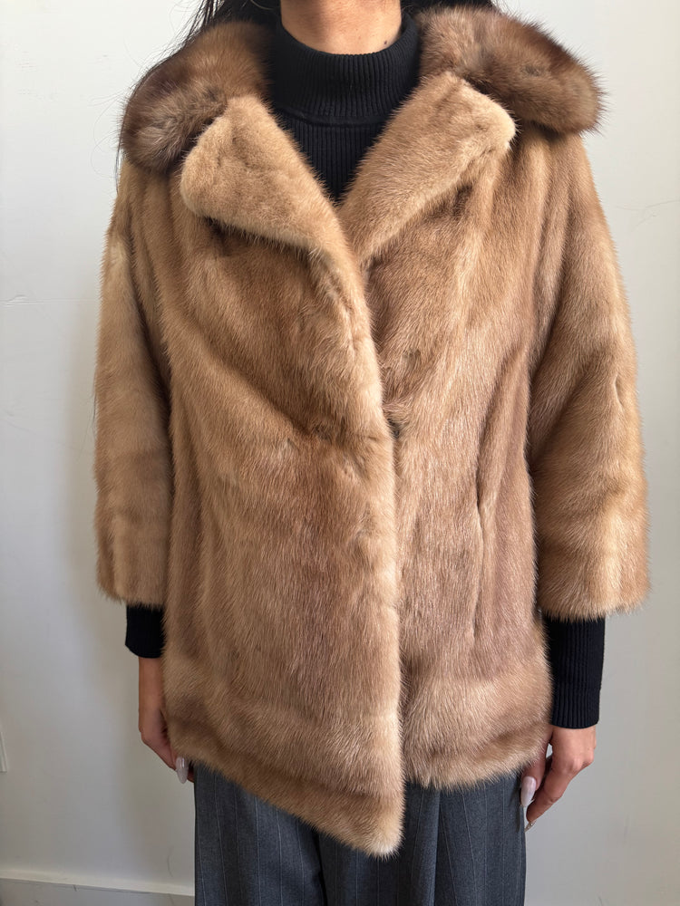 Vintage Mink Tan Coat in Size XS