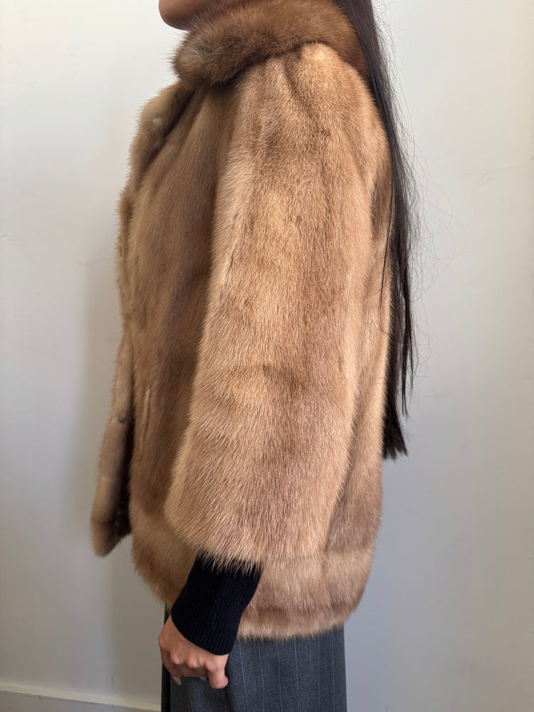 Vintage Mink Tan Coat in Size XS
