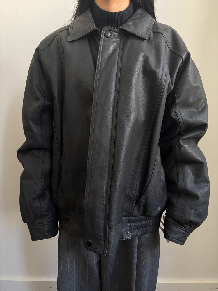 Vintage Pierre Cardin Charcoal Bomber Jacket Size Medium