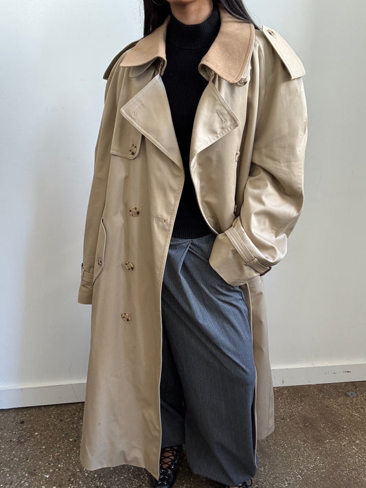 Vintage Tan Trench + Removable Lining Size XL