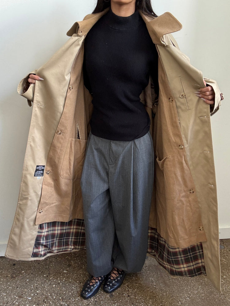Vintage Tan Trench + Removable Lining Size XL