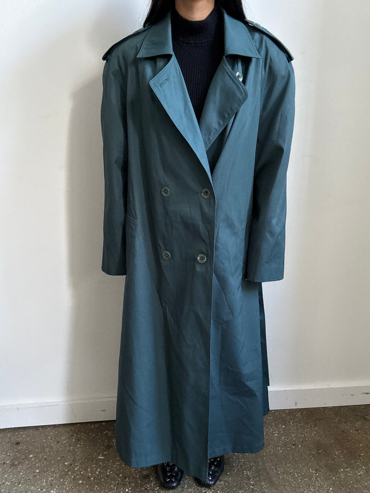 Vintage Dark Green Trench Coat Size M
