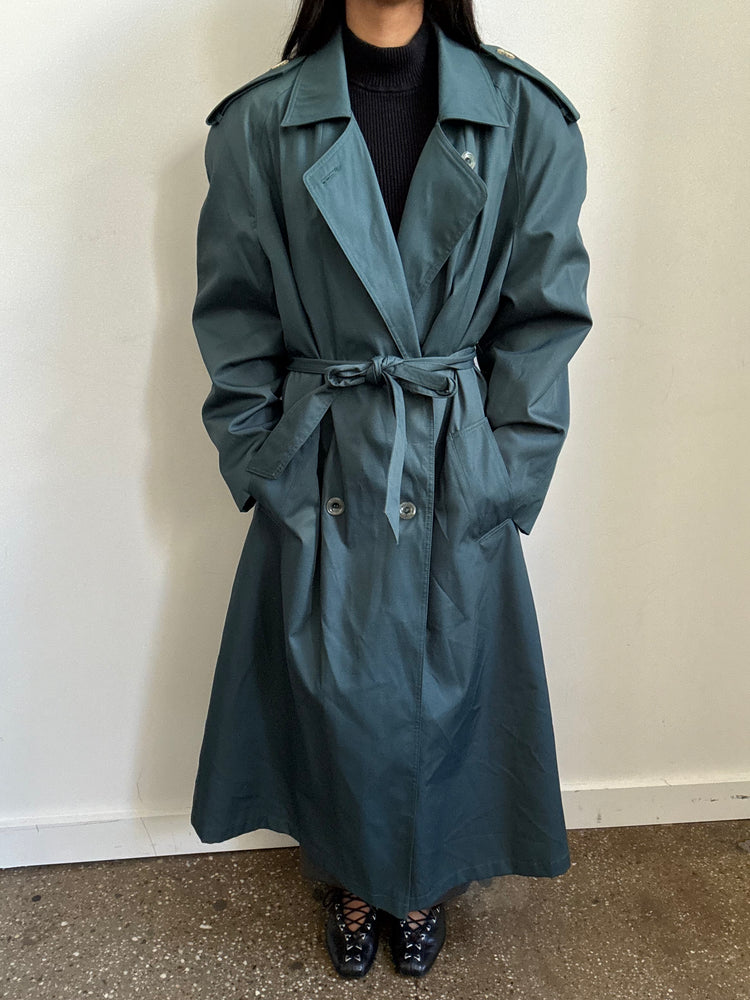 Vintage Dark Green Trench Coat Size M