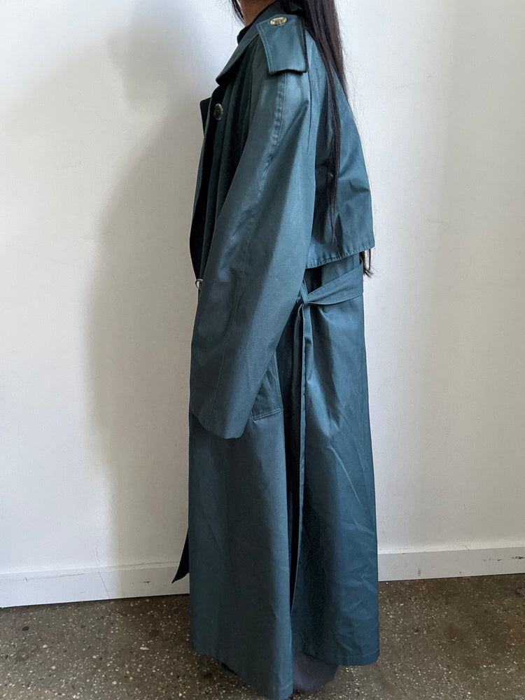 Vintage Dark Green Trench Coat Size M