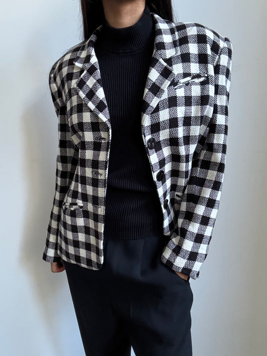 Vintage Tweed Black and White Blazer Size Small