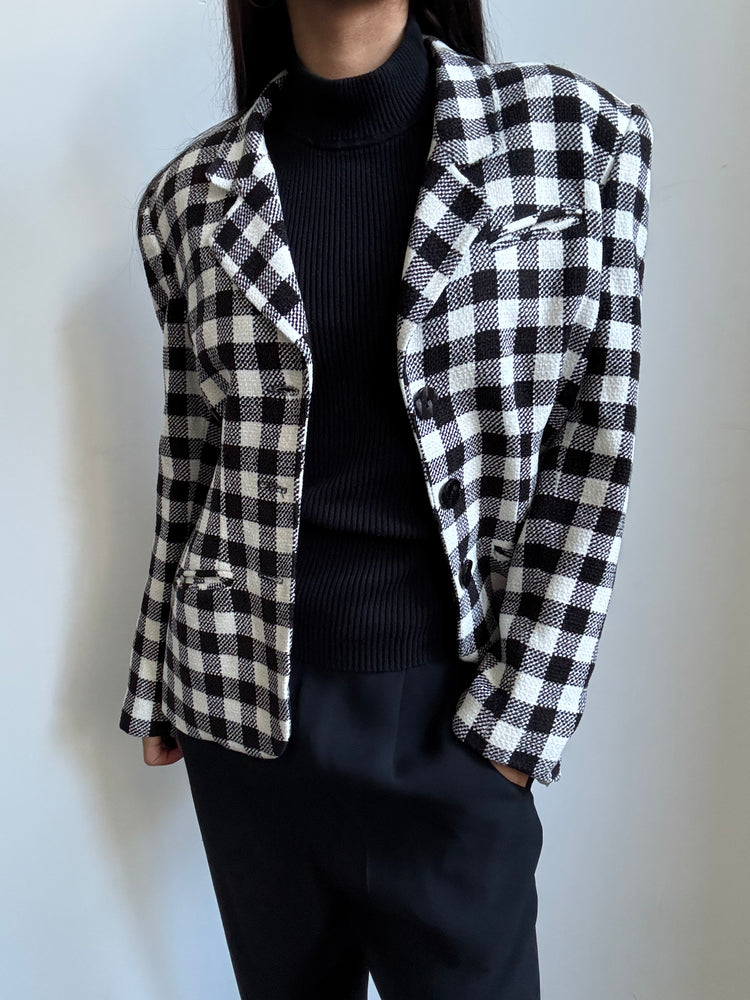 Vintage Tweed Black and White Blazer Size Small