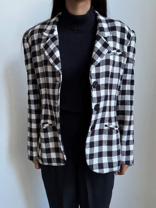 Vintage Tweed Black and White Blazer Size Small