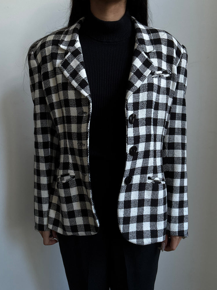 Vintage Tweed Black and White Blazer Size Small