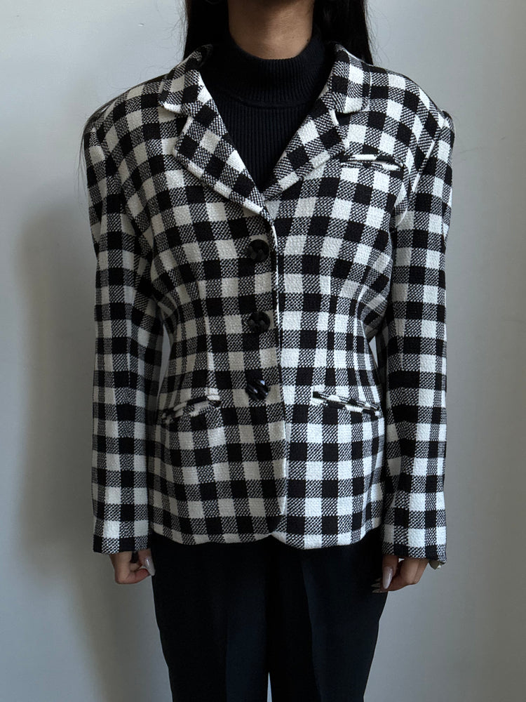 Vintage Tweed Black and White Blazer Size Small