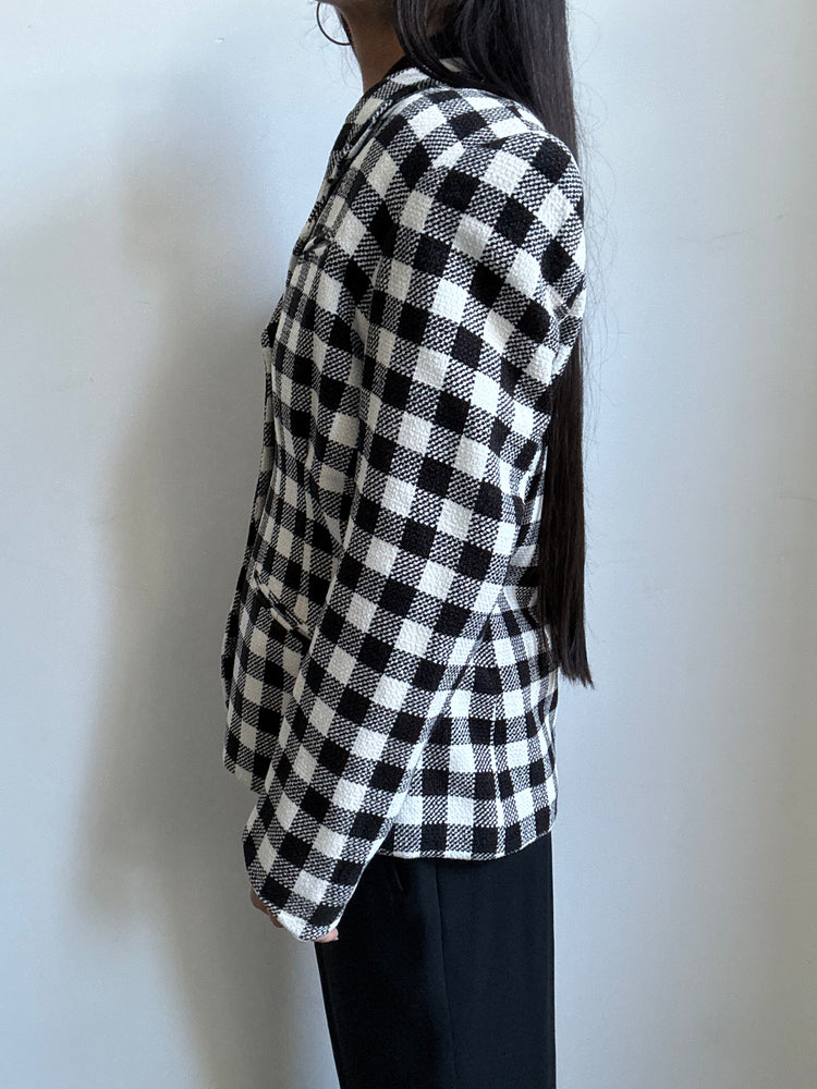 Vintage Tweed Black and White Blazer Size Small