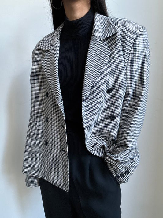 Vintage Houndstooth Blazer in Size M/L