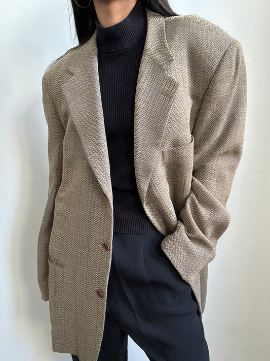 Vintage Italian Light Brown Blazer Size L