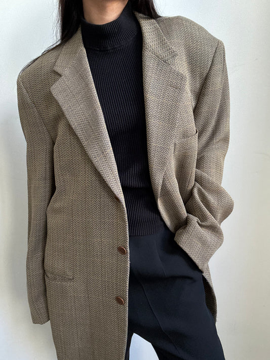 Vintage Italian Light Brown Blazer Size L