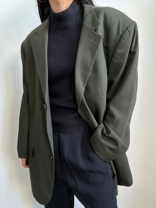 Vintage Olive Green Menswear Blazer Size Medium