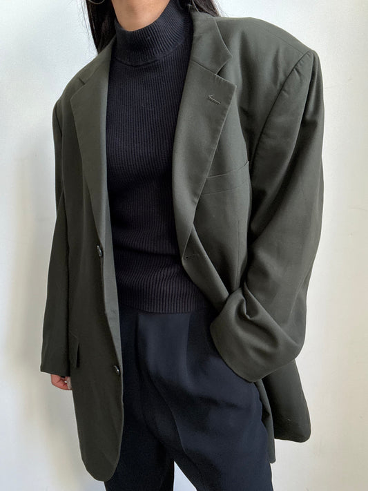 Vintage Olive Green Menswear Blazer Size Medium