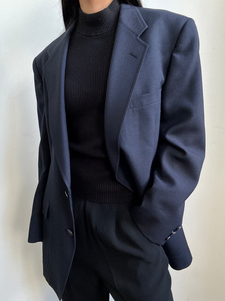 Vintage Navy Twill Classic Blazer Size M