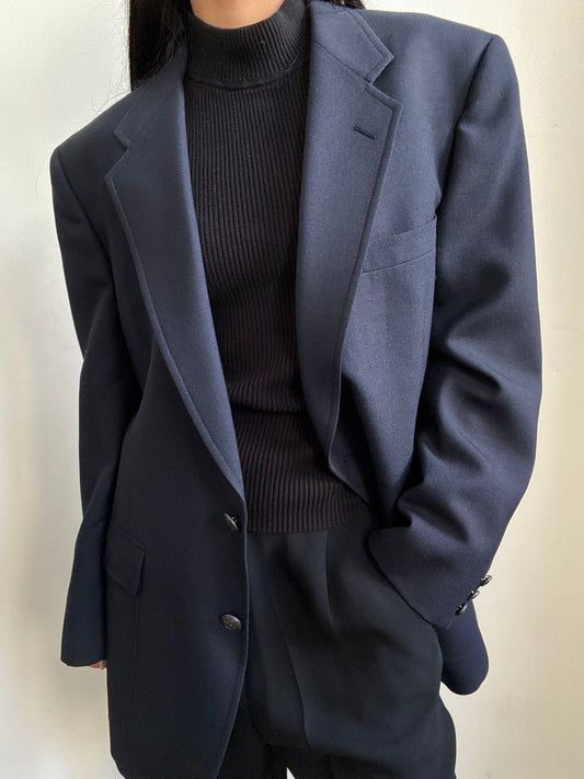 Vintage Navy Twill Classic Blazer Size M