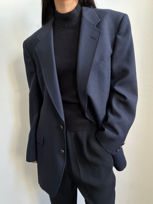 Vintage Navy Twill Classic Blazer Size M
