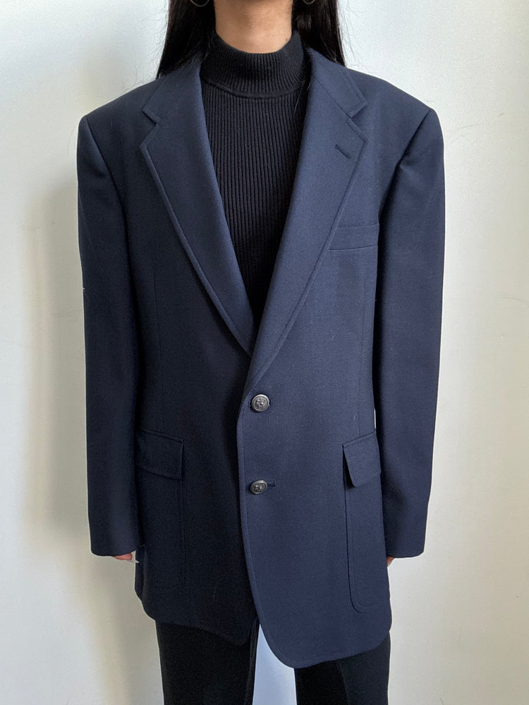 Vintage Navy Twill Classic Blazer Size M