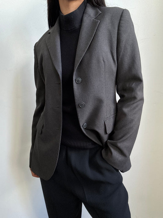 Vintage Charcoal Grey United Colors of Benton Blazer in Size S