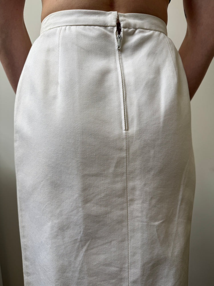 Vintage Chanel White Pencil Skirt Size XS