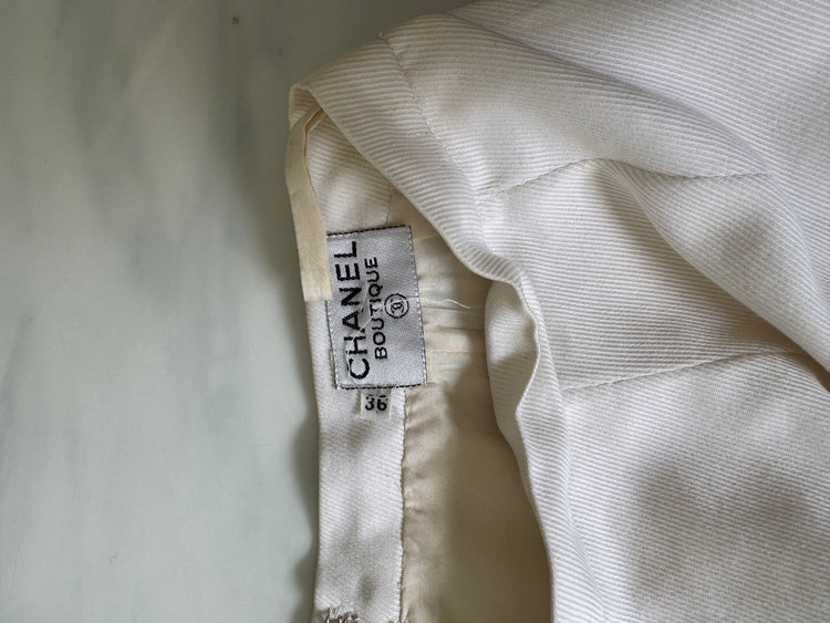 Vintage Chanel White Pencil Skirt Size XS