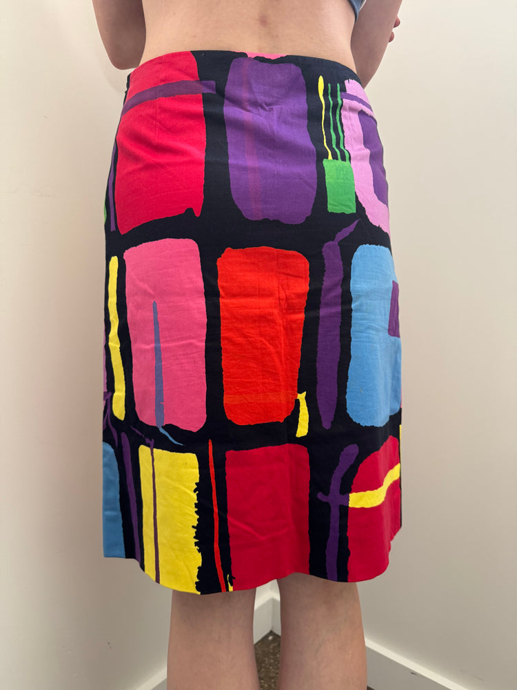 Vintage Moschino Cheap and Chic Geometric Print Midi Skirt Size S