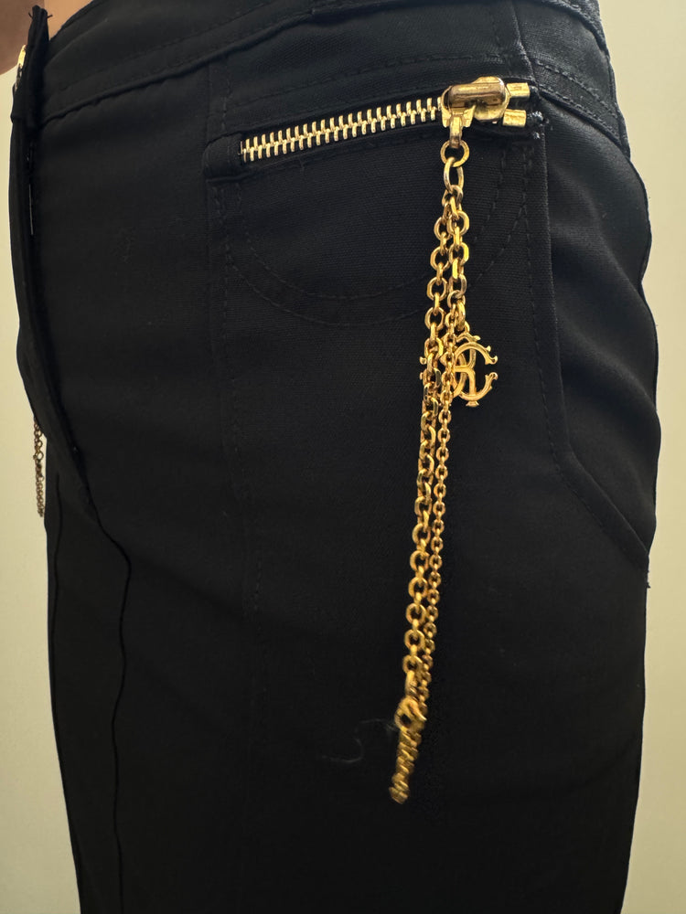 Vintage Roberto Cavalli Black Pencil Skirt Size Small XS