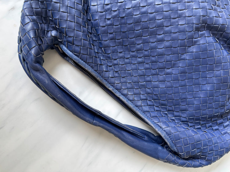 Vintage Bottega Veneta Blue Medium Hobo Bag