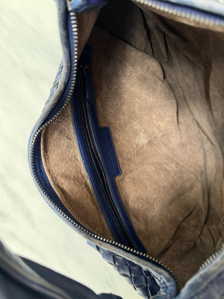 Vintage Bottega Veneta Blue Medium Hobo Bag