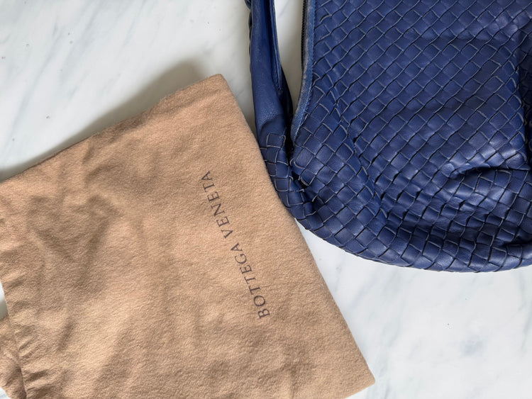 Vintage Bottega Veneta Blue Medium Hobo Bag
