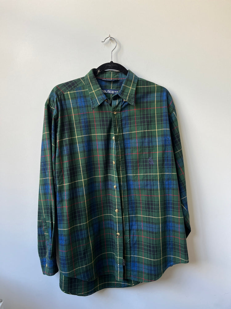 Vintage Green Plaid Button-Down Size Medium