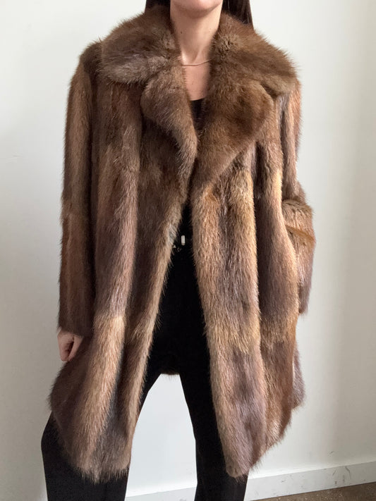 Vintage Brown Mink Coat Size Medium