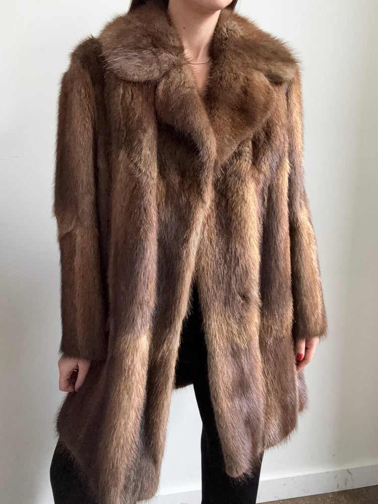 Vintage Brown Mink Coat Size Medium