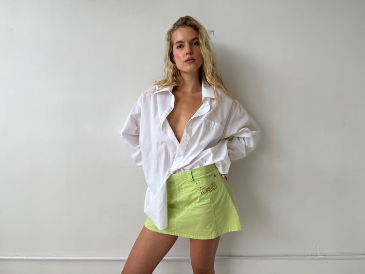Vintage Dolce & Gabanna Lime Green Denim Skirt Size Medium