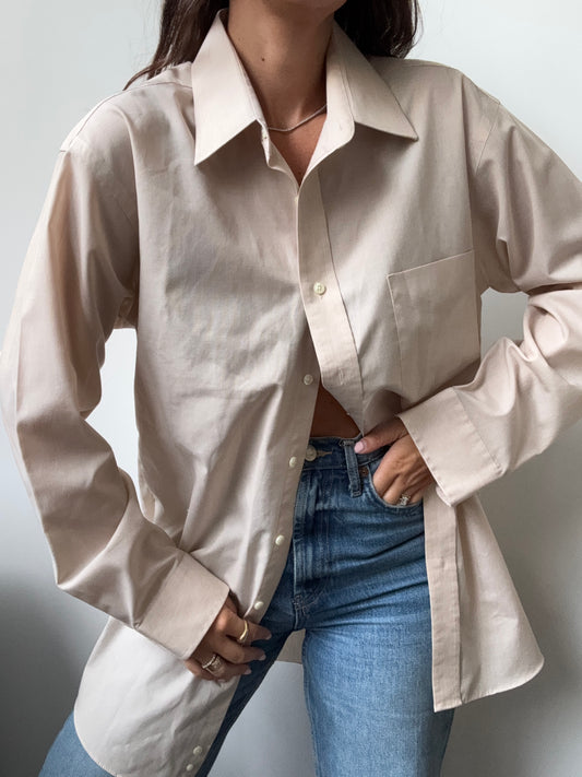 Vintage Beige Button-Up Size Large